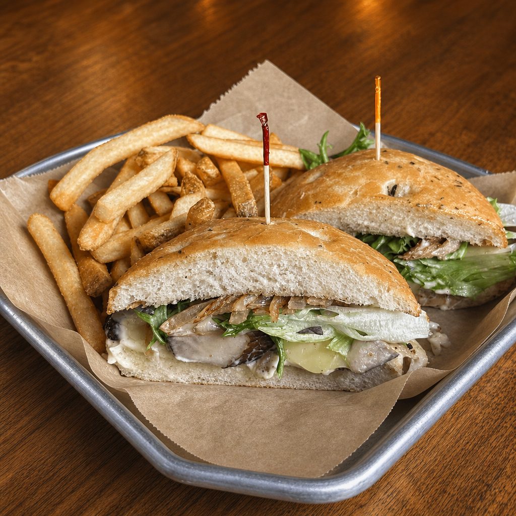 Pesto Portabella Sandwich.